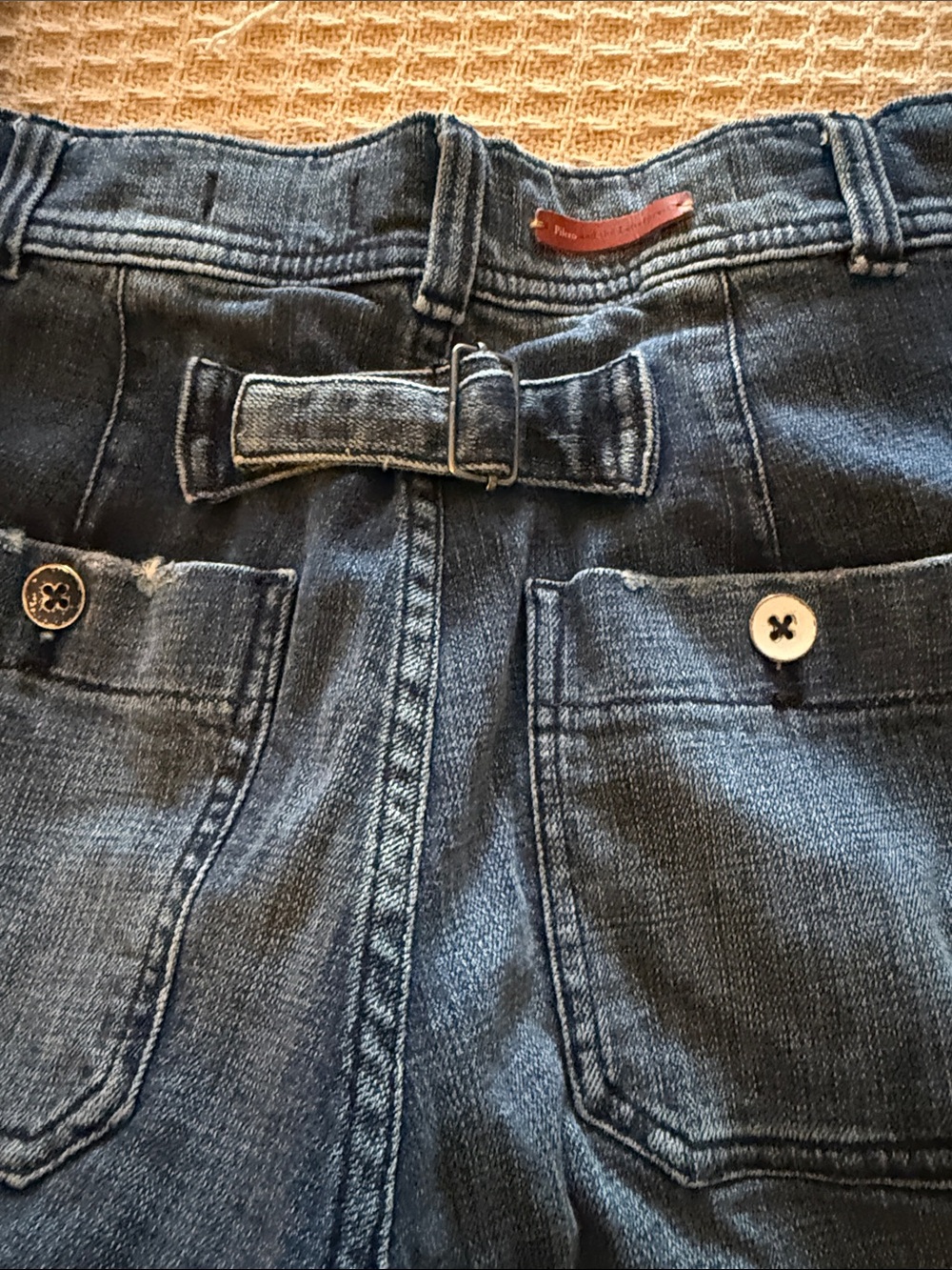 Pilcro and the Letterpress Wide-Leg Cropped Jeans in Medium Blue Denim - Picture 8 of 10